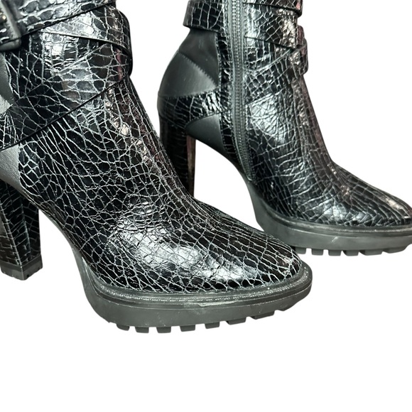 All Saints Havana Crocodile Leather Boots Size 8 - Picture 10 of 13
